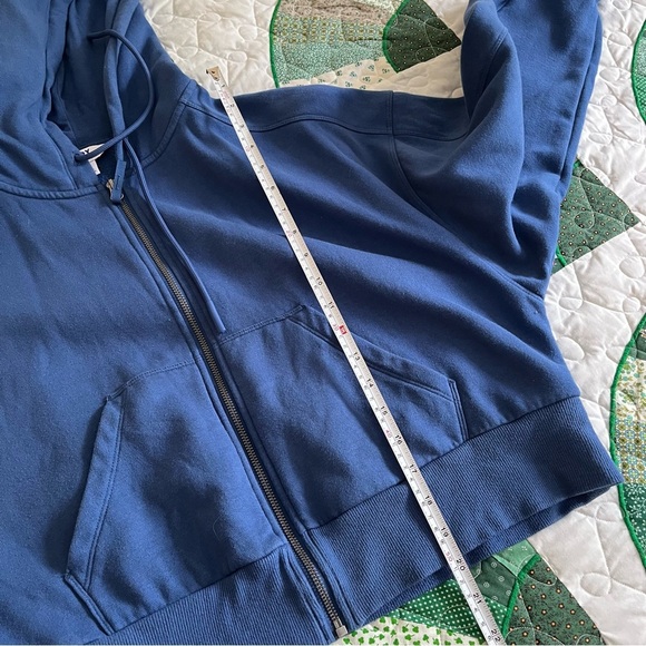 Women's JOY LAB Blue Hoodie Size S Full Zip Cropped Oversized - Picture 9 of 9
